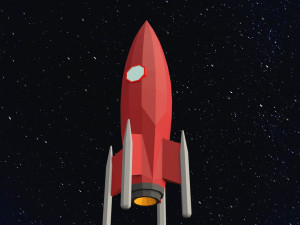 Low Poly Space Rocket Modelo 3D