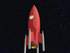 Low Poly Space Rocket 3D Model