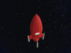 Low Poly Space Rocket Modelo 3D