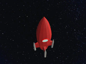 Low Poly Space Rocket 3D Model