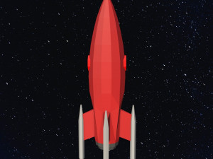 Low Poly Space Rocket Modelo 3D