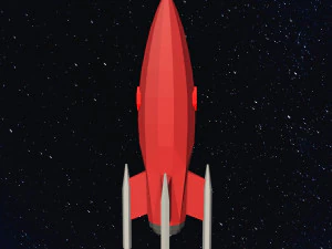 Low Poly Space Rocket 3D Model