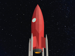 Low Poly Space Rocket Modelo 3D