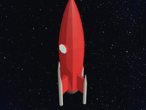 Low Poly Space Rocket Modelo 3D