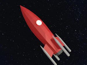 Low Poly Space Rocket 3D Model