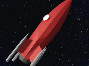 Low Poly Space Rocket 3D Model