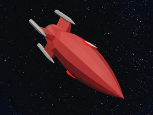 Low Poly Space Rocket 3D Model