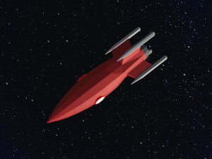 Low Poly Space Rocket Modelo 3D