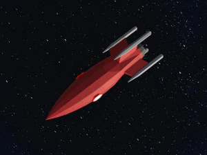 Low Poly Space Rocket 3D Model