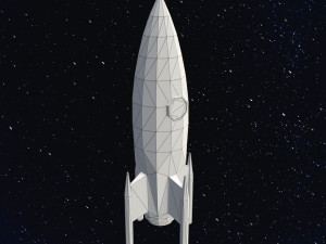 Low Poly Space Rocket Modelo 3D