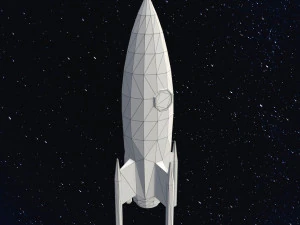 Low Poly Space Rocket 3D Model