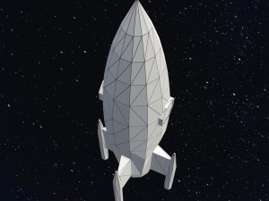 Low Poly Space Rocket Modelo 3D