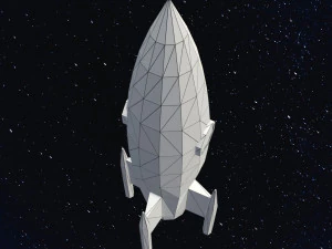 Low Poly Space Rocket 3D Model
