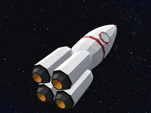 低聚太空火箭 3D 模型