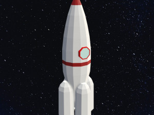 Low Poly Space Rocket 3D 模型