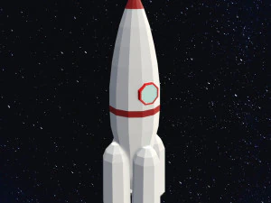 低聚太空火箭 3D 模型