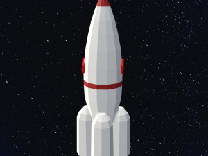 Low Poly Space Rocket 3D 模型