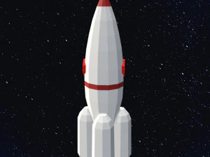 低聚太空火箭 3D 模型