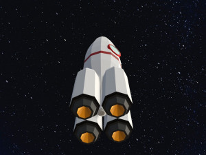Low Poly Space Rocket 3D 模型