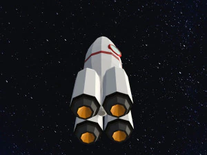 低聚太空火箭 3D 模型