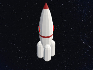 Low Poly Space Rocket 3D 模型