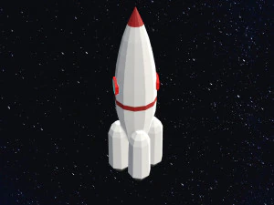 低聚太空火箭 3D 模型