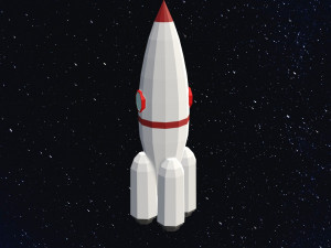 Low Poly Space Rocket 3D 模型