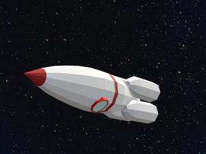 Low Poly Space Rocket 3D 模型