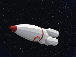 低聚太空火箭 3D 模型