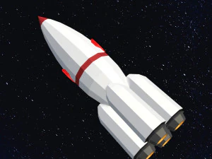 低聚太空火箭 3D 模型