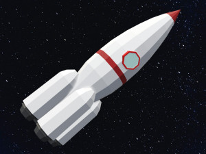Low Poly Space Rocket 3D 模型
