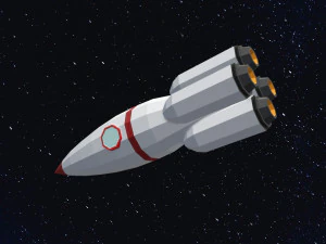 低聚太空火箭 3D 模型