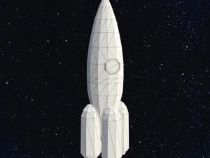 低聚太空火箭 3D 模型