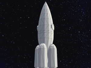 Low Poly Space Rocket 3D 模型