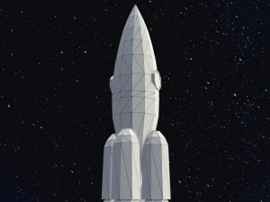 低聚太空火箭 3D 模型