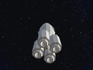 低聚太空火箭 3D 模型