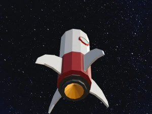 Low Poly Space Rocket 3D Model