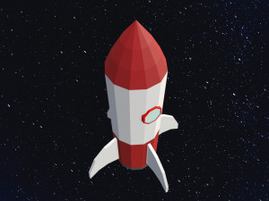 Low Poly Space Rocket Model 3D