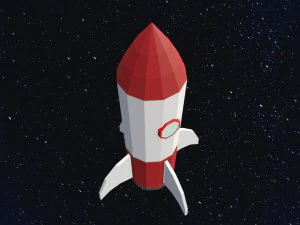 Low Poly Space Rocket 3D Model
