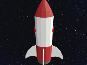 Low Poly Space Rocket Model 3D