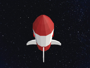Low Poly Space Rocket Model 3D