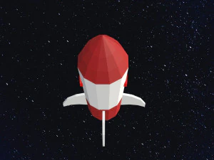 Low Poly Space Rocket 3D Model