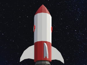Low Poly Space Rocket Model 3D