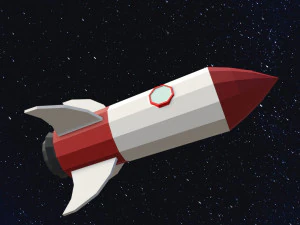 Low Poly Space Rocket 3D Model