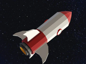 Low Poly Space Rocket 3D Model