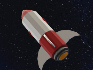 Low Poly Space Rocket Model 3D