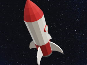 Low Poly Space Rocket Model 3D