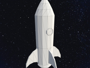 Low Poly Space Rocket Model 3D