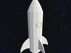 Low Poly Space Rocket 3D Model