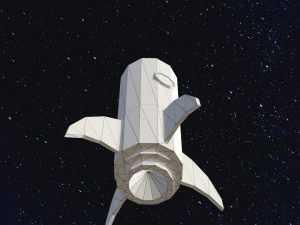 Low Poly Space Rocket 3D Model